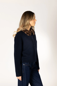 Aurora Cardigan with detachable faux fur collar