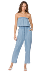 Conrad Strapless Jumpsuit in Chambray