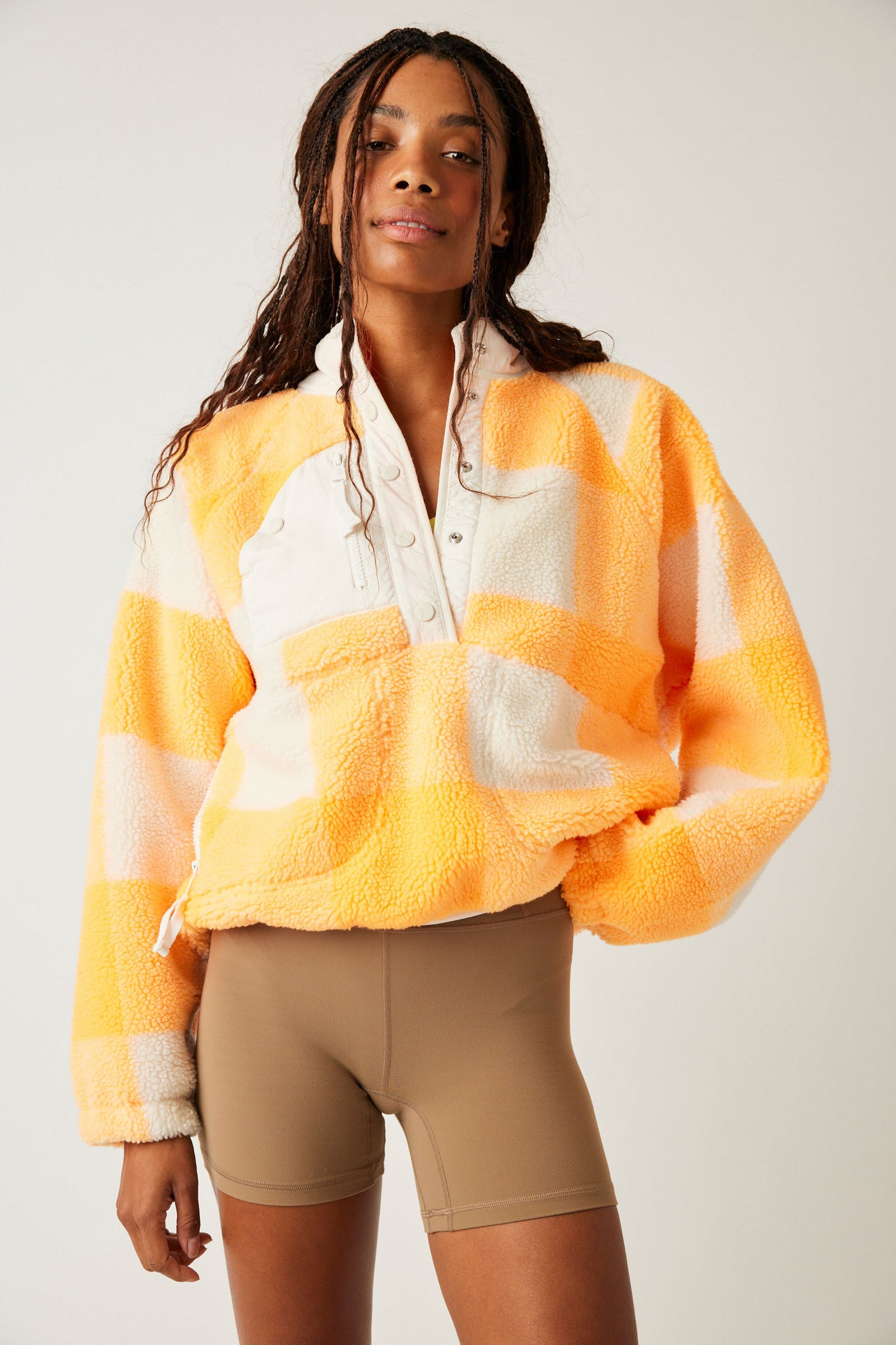 Rocky Ridge Pullover in Electric Orange Gingham