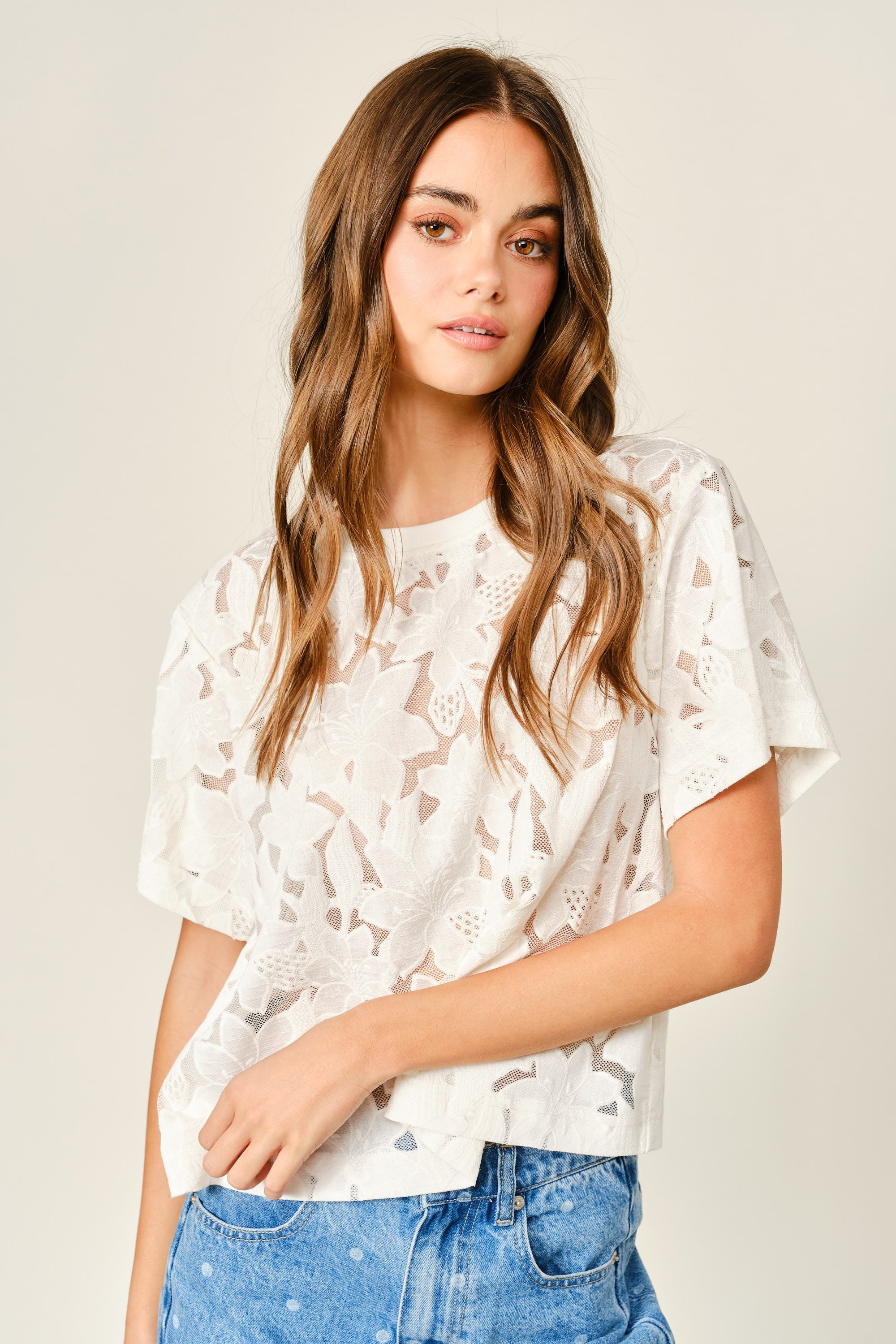 Lace Floral T-Shirt