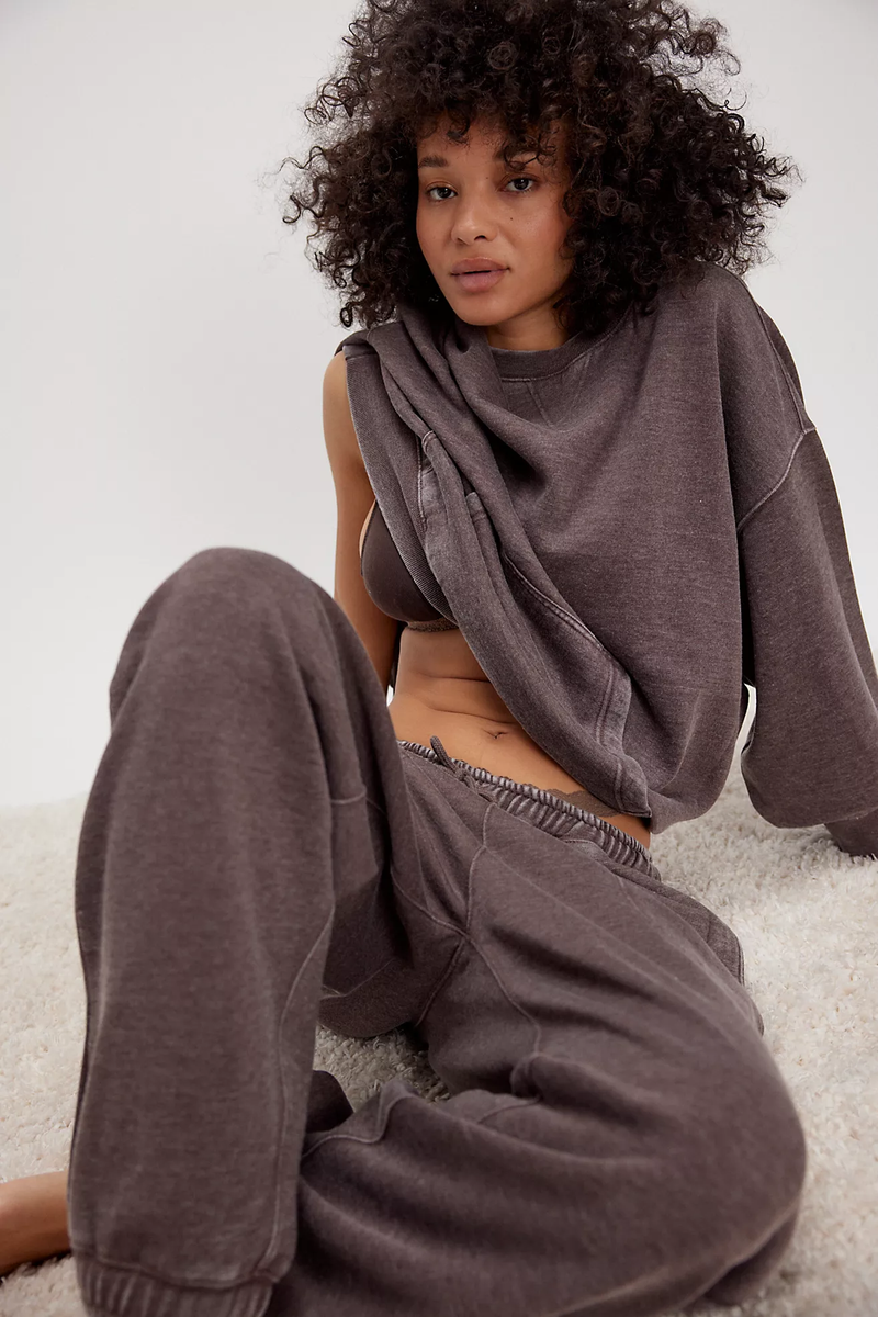 Slow It Down Jogger in French Toast