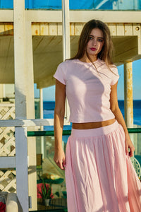 Alysha Tee + Maxi Set | Baby Pink