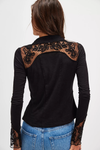 Rosebud Cuff Top in Black