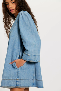 Goldie Denim Mini Dress | Celestial Blue