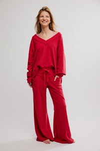 Staycation Lounge Pants in Cherry