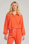 Half Zip Pullover In Hot Orange