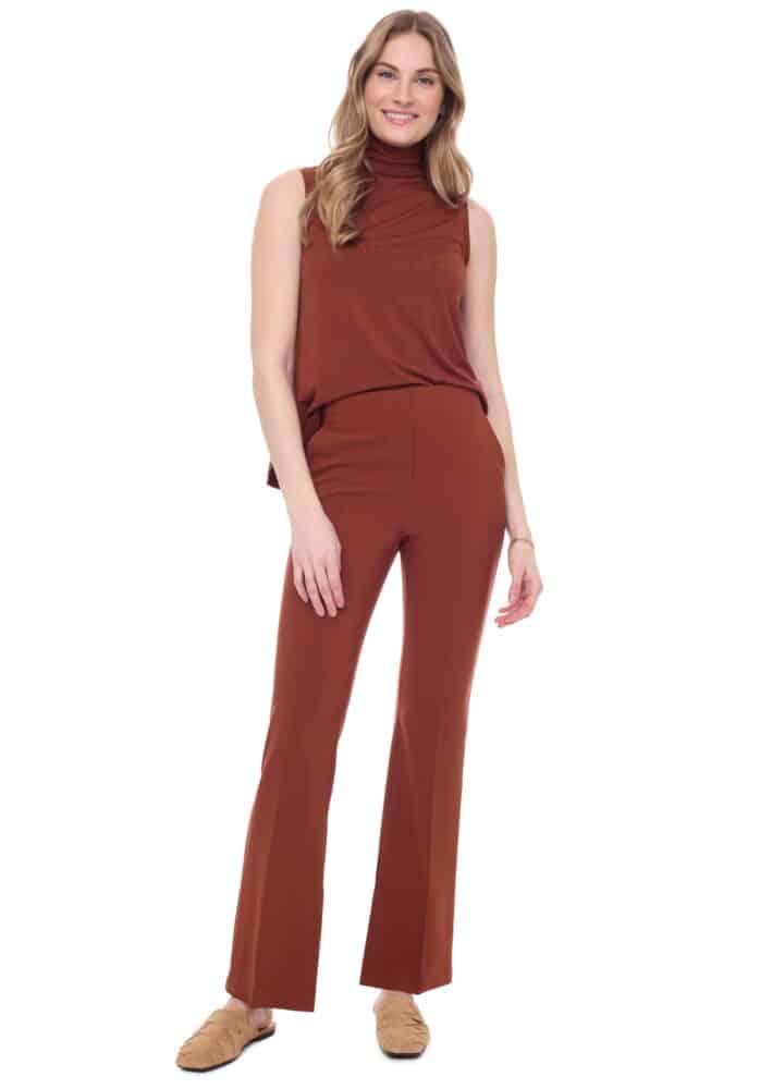 Isabelle Bootcut Full Length Trouser In Paprika