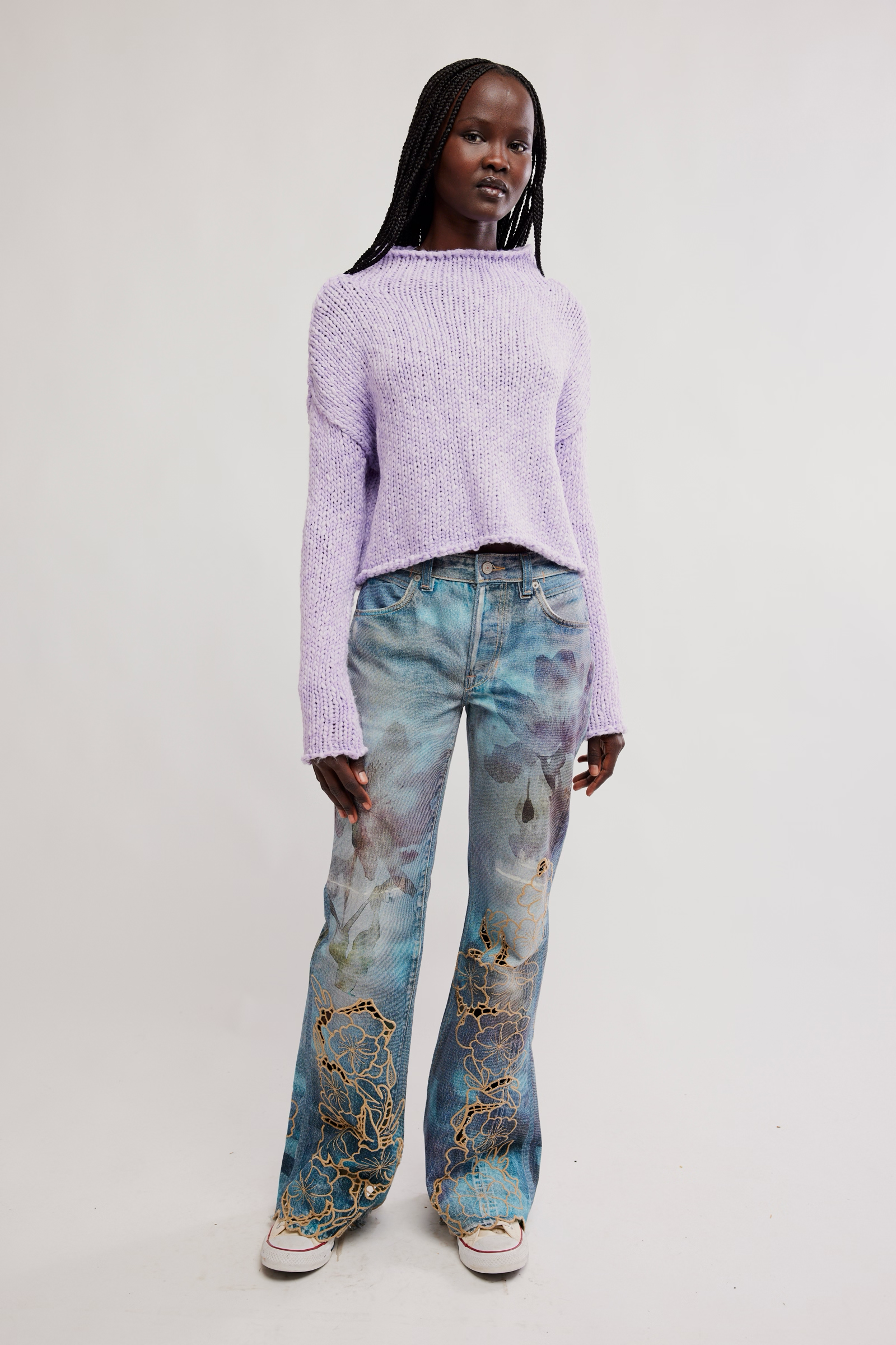 Opal Sweater in Purple Satin