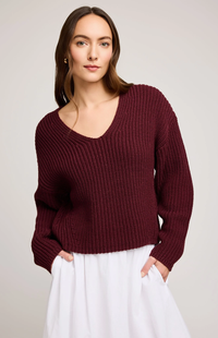 Spencer Knit Sweater in Merlot
