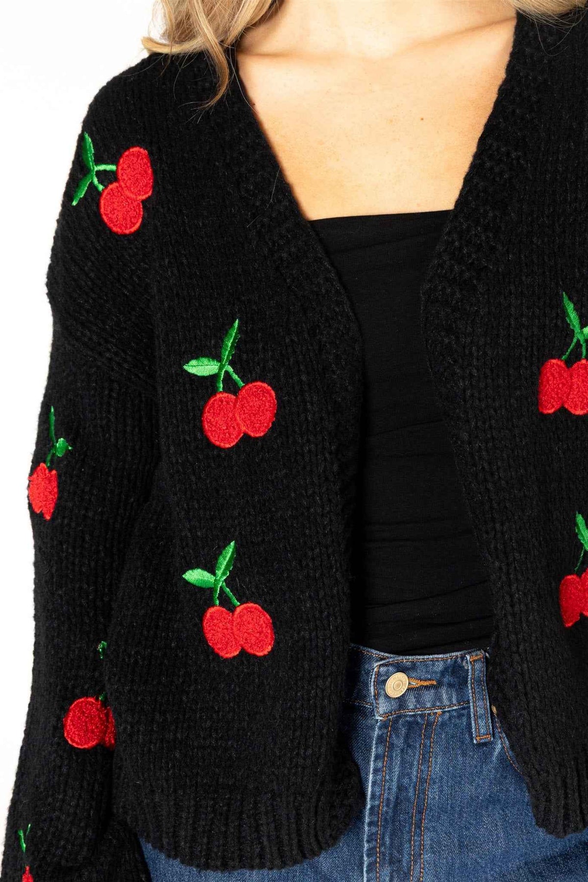 Lexi Hand Knit Cherries Cardigan
