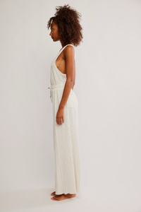 Wait A Minute Jumpsuit | Oatmeal Combo