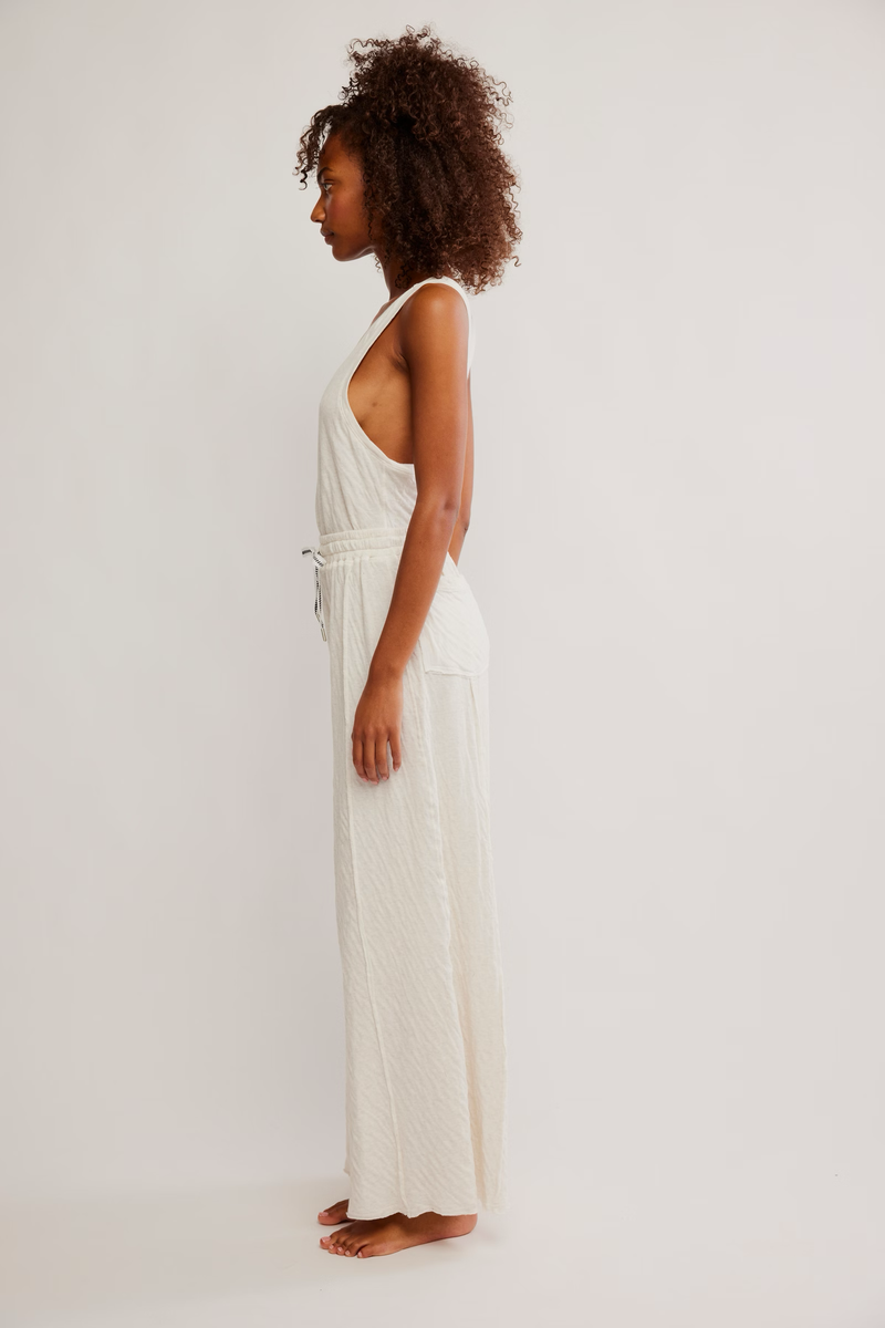 Wait A Minute Jumpsuit | Oatmeal Combo