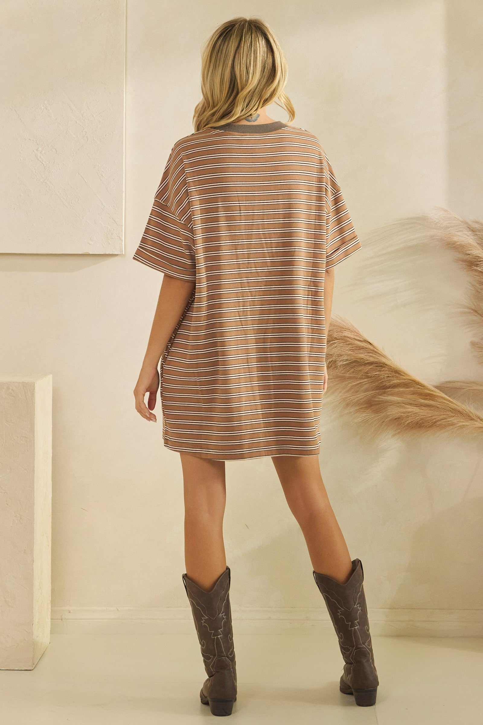 Stripe Knit Oversized Top/Dress