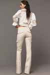 Sculpted Hayden Cargo Bootcut Pants in Cream