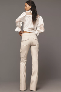 Sculpted Hayden Cargo Bootcut Pants in Cream