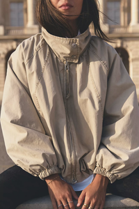 Chelsea Funnel Neck Jacket in Oatmeal