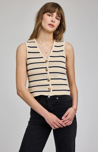 Mariana Knit Vest | Navy Stripe