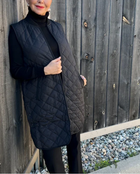Art 25 Quilted Vest in Black