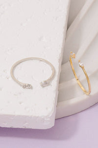 Gold Dipped Double Marquise Cut Cz Open Band Ring