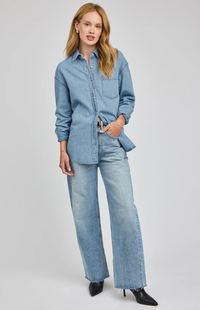 Whitney Denim Button Down Shirt | Light Wash