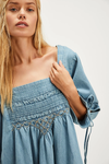 Sonora Denim Mini Dress in Cornflower