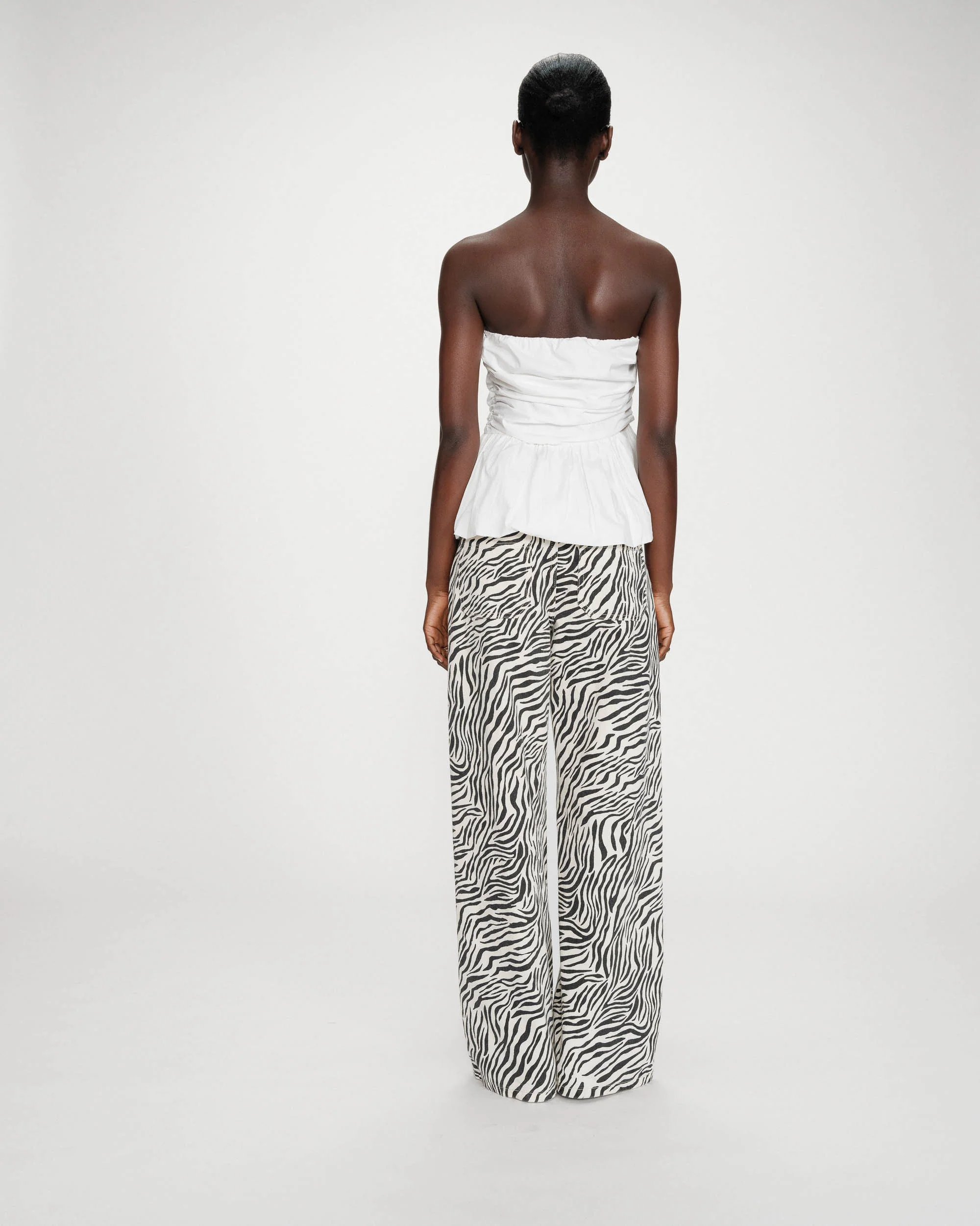 Peplum Bustier Square Neck Top | Ivory