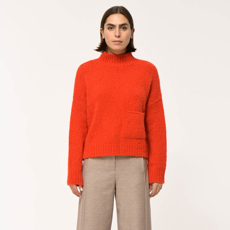 Cody Sweater in Pumpkin Red