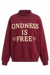 Kindness Is Free Reversible Graphic Sweater | Burgundy/Pink PRE-ORDER