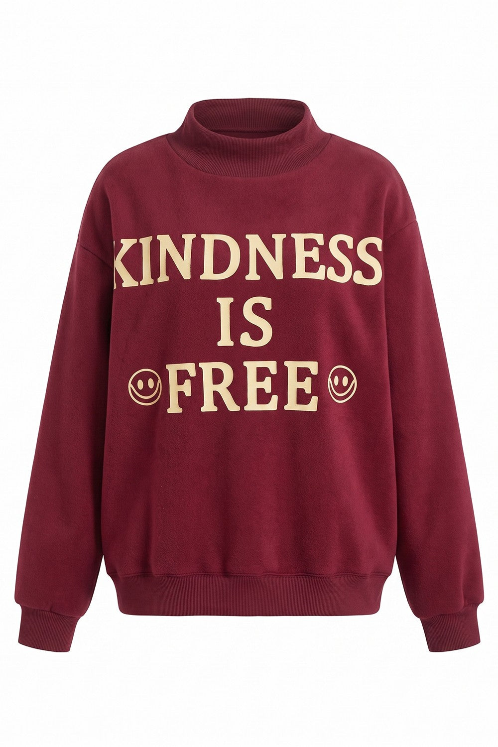 Kindness Is Free Reversible Graphic Sweater | Burgundy/Pink PRE-ORDER