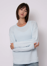 Kiri Long Sleeve Crew Neck Pull-Over | Ice Water