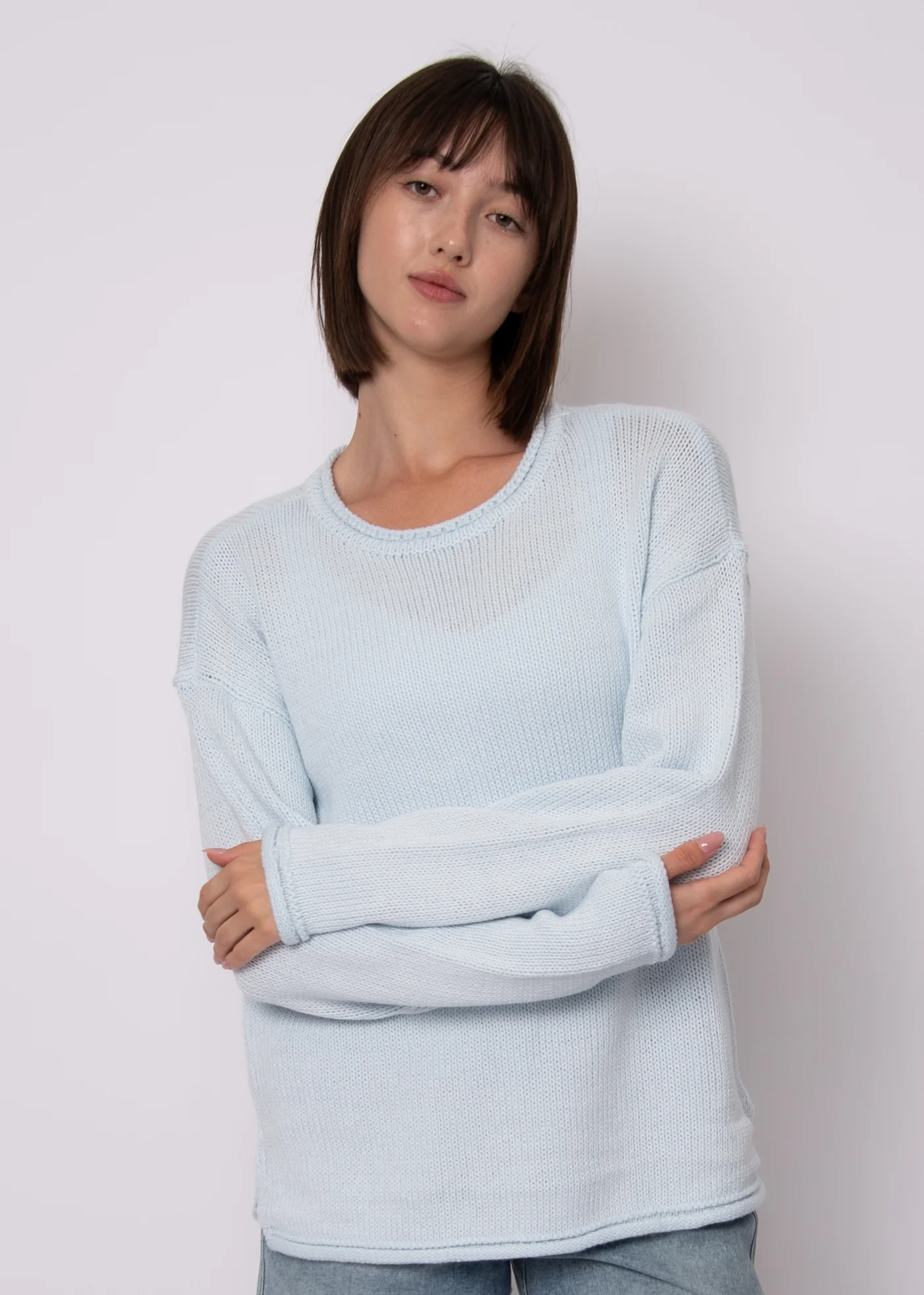 Kiri Long Sleeve Crew Neck Pull-Over | Ice Water