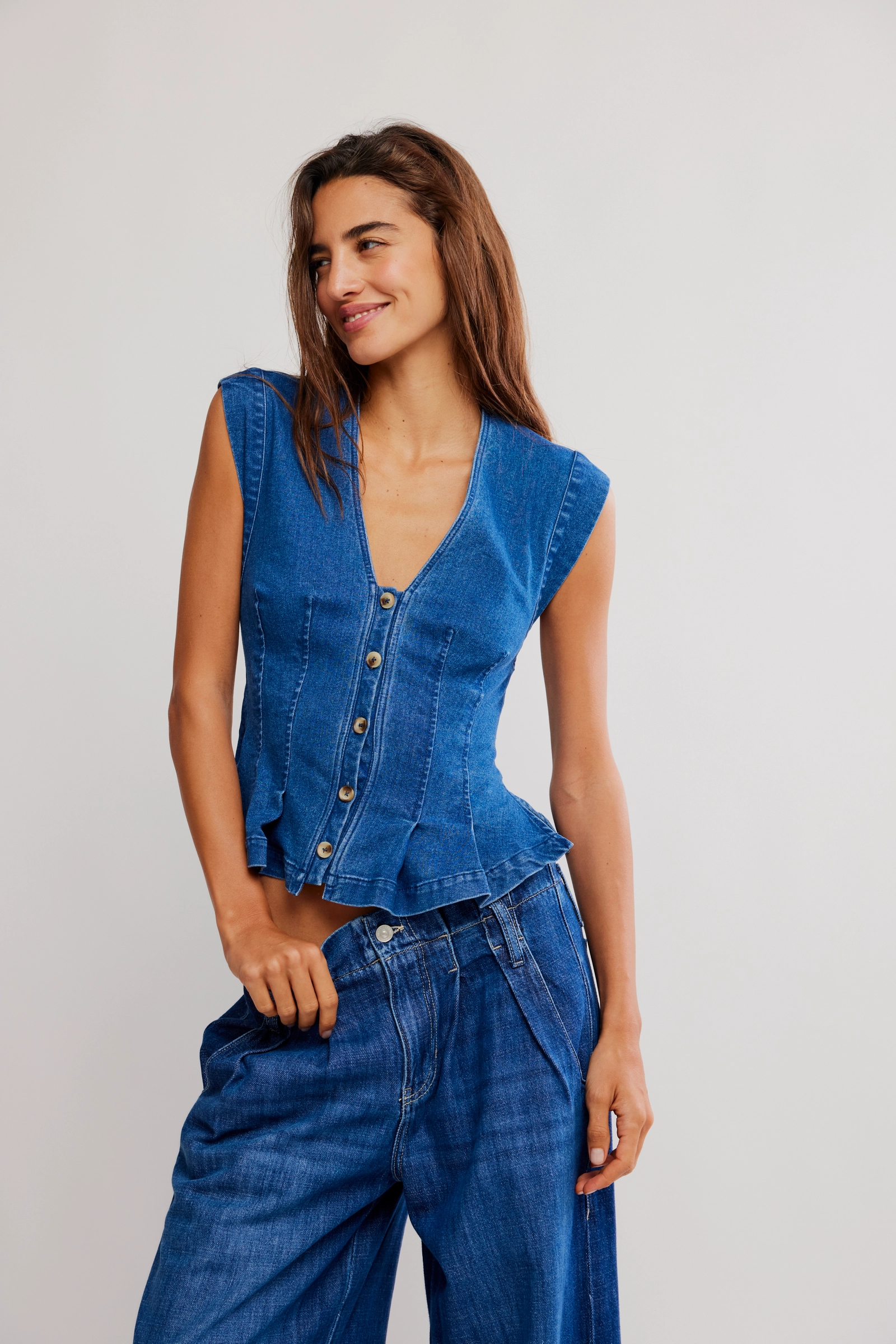 Dylan Denim Vest | Medium Blue