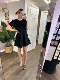 Tamara Poplin jersey Dress In Black