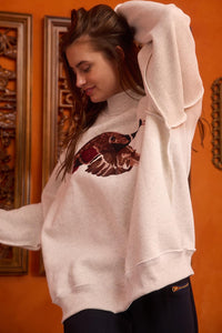 Mallard Embroidered Mock Neck