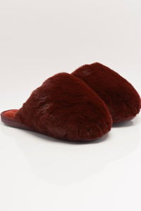 Snowball Slippers in Wine