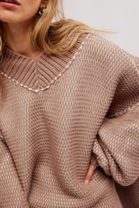 Maisie Sweater In Stucco Combo