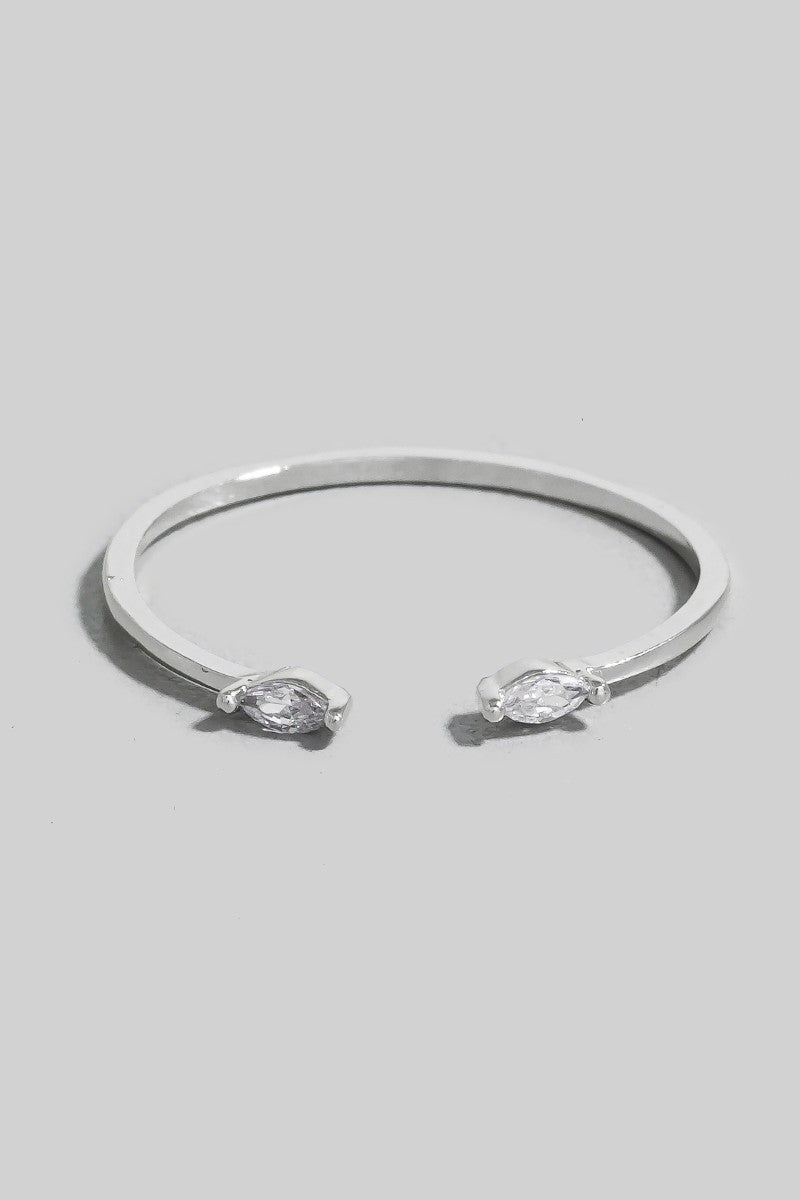 Gold Dipped Double Marquise Cut Cz Open Band Ring