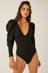 Va Va Voop L/S Bodysuit in Black