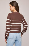 Eden Striped Cardi In Brunette Stripe