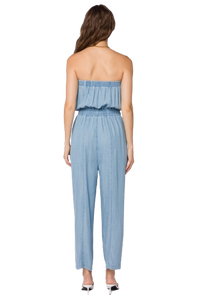 Conrad Strapless Jumpsuit in Chambray