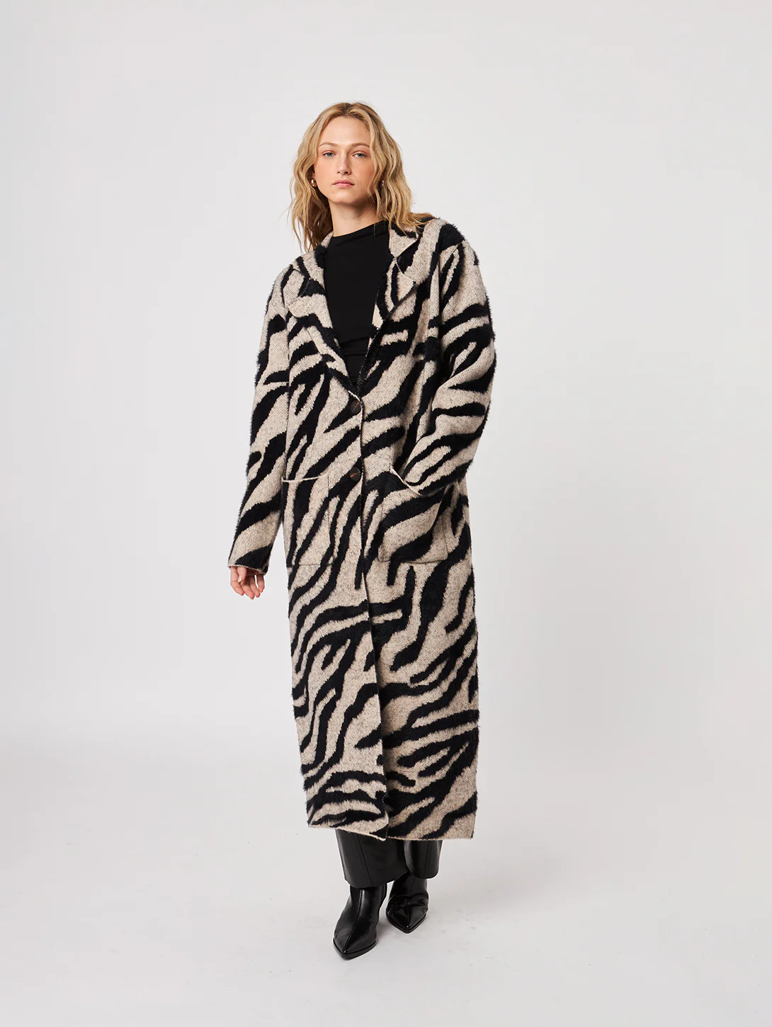 Rashad Long Cardigan | Shadow Zebra