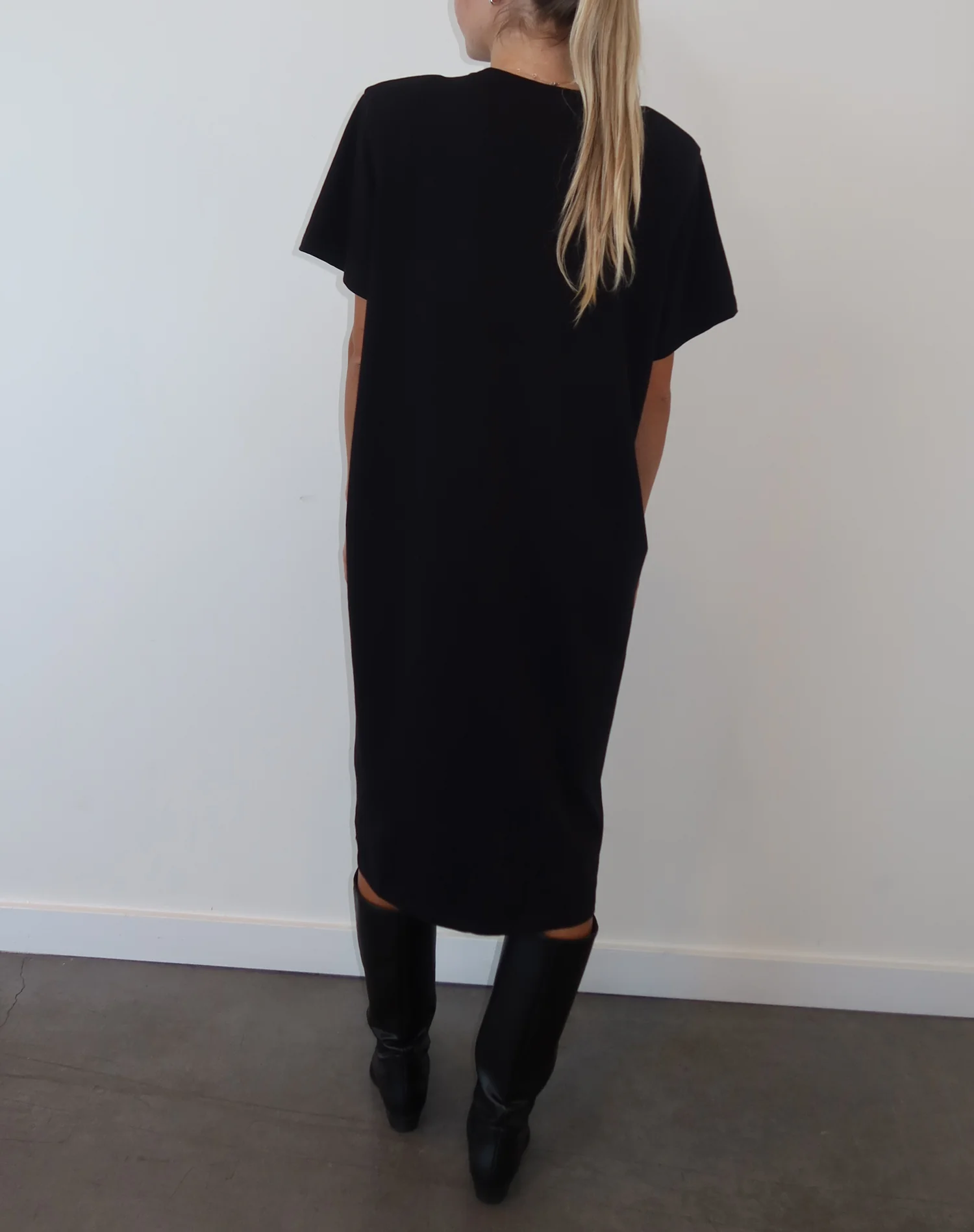 Boxy Tee Dress in Black