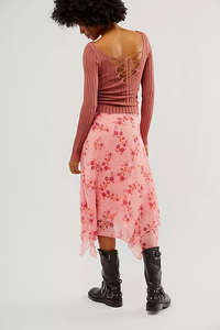 Garden Party Skirt in Pink Blossom