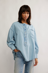 WTF Denim Dreaming Pullover | So Soft light Wash