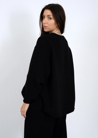 Lucina Ottoman Soft Knit Sweater | Black