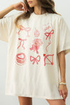 Retro Doodle Graphic Tee in Cream