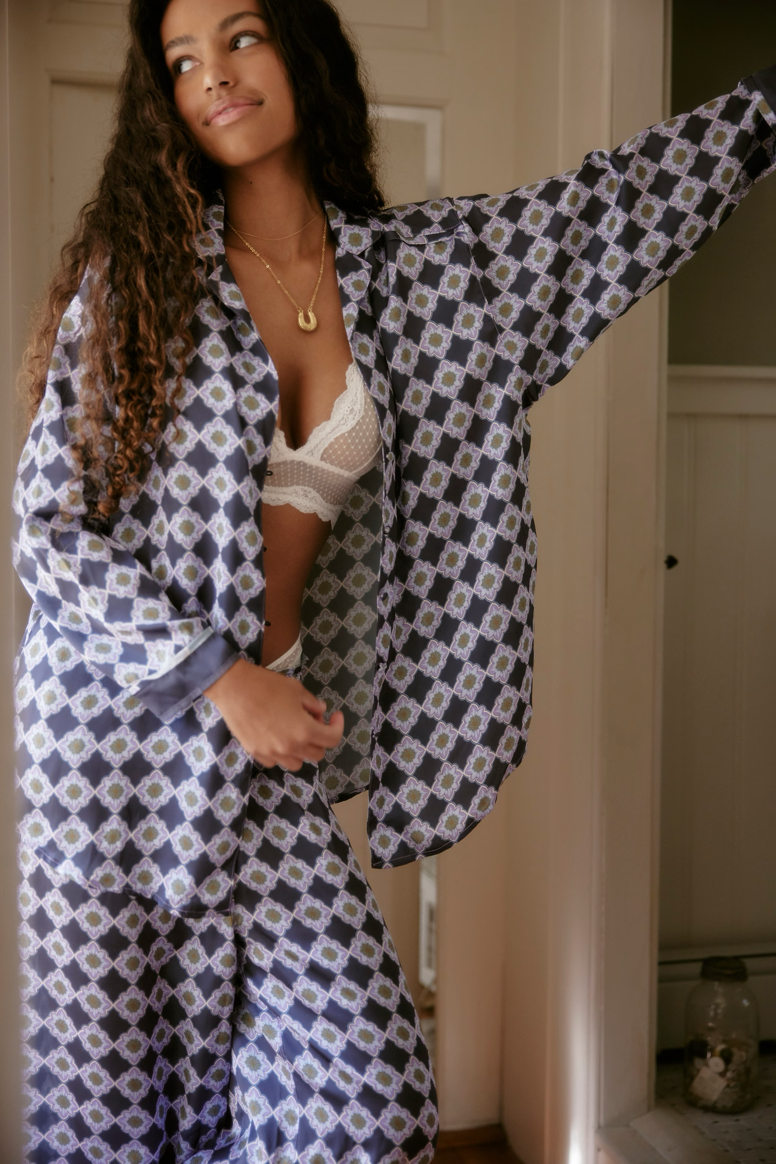 Dreamy Days Solid PJ Set in Navy Combo