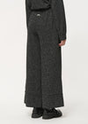 Black mottled wide leg pants with large turn-ups