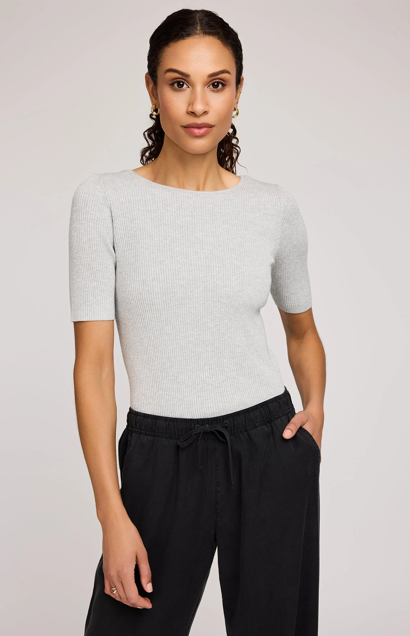 Rooney Knit Top in Heather Grey