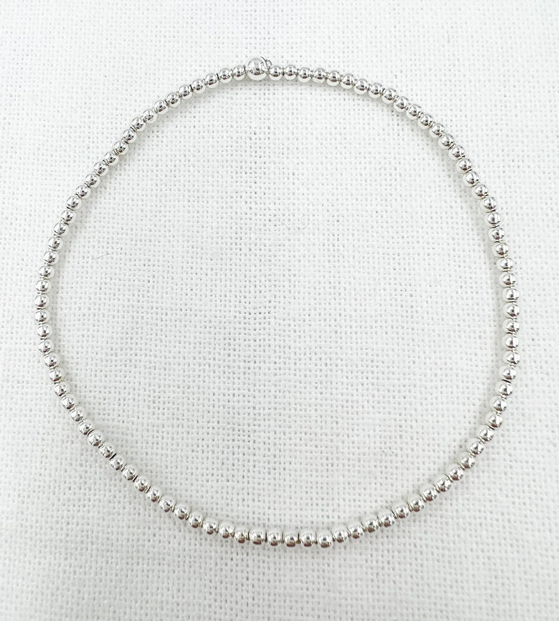 Sterling Silver Bead Bracelet | LEAVE-ON